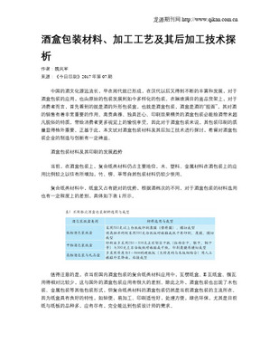 酒盒包裝工藝與材料加工的藝術與科技融合